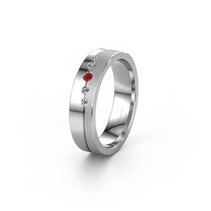 Image of Wedding ring WH0924L15APM 585 white gold ±0.20x0.07 in Ruby