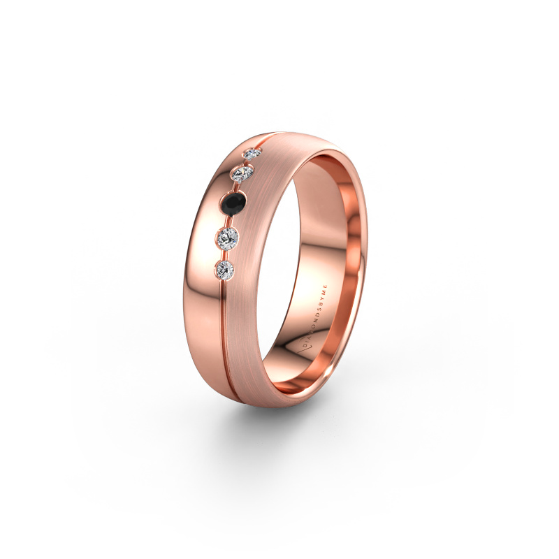 Bild av Vigselring WH0925L36APM 585 roséguld ±6 x 1,7 mm Svart diamant