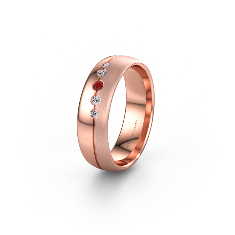 Bild av Vigselring WH0925L36APM 585 roséguld ±6 x 1,7 mm Rubin
