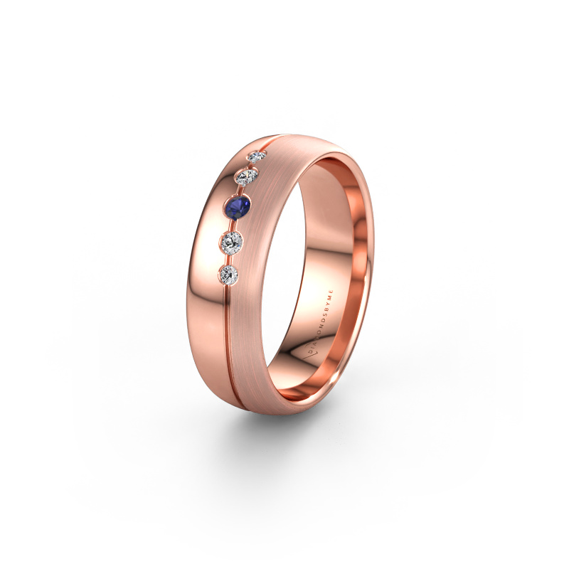 Immagine di Fede nuziale WH0925L36APM 585 oro rosa ±6 x 1,7 mm Zaffiro