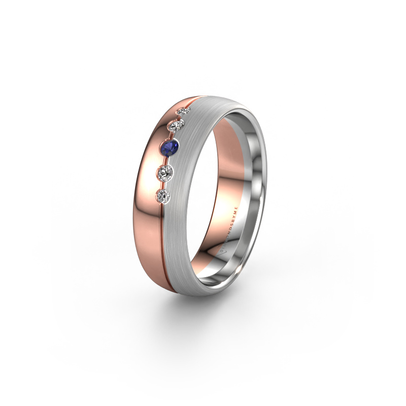 Image of Wedding ring WH0925L36APM 585 rose gold ±0.24x0.07 in Sapphire