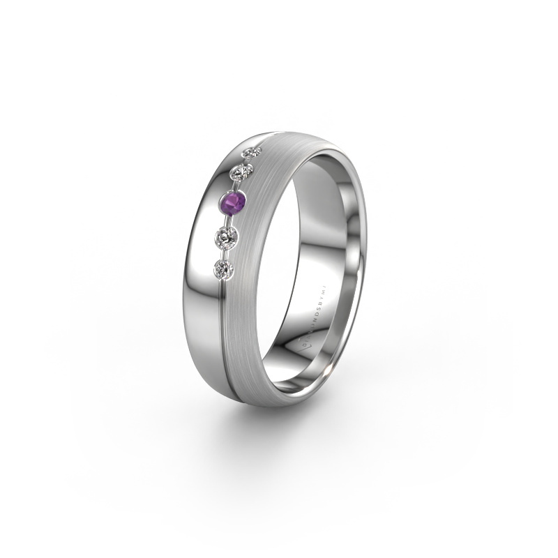 Bild von Ehering WH0925L36APM 585 Weißgold ±6x1.7 mm Amethyst