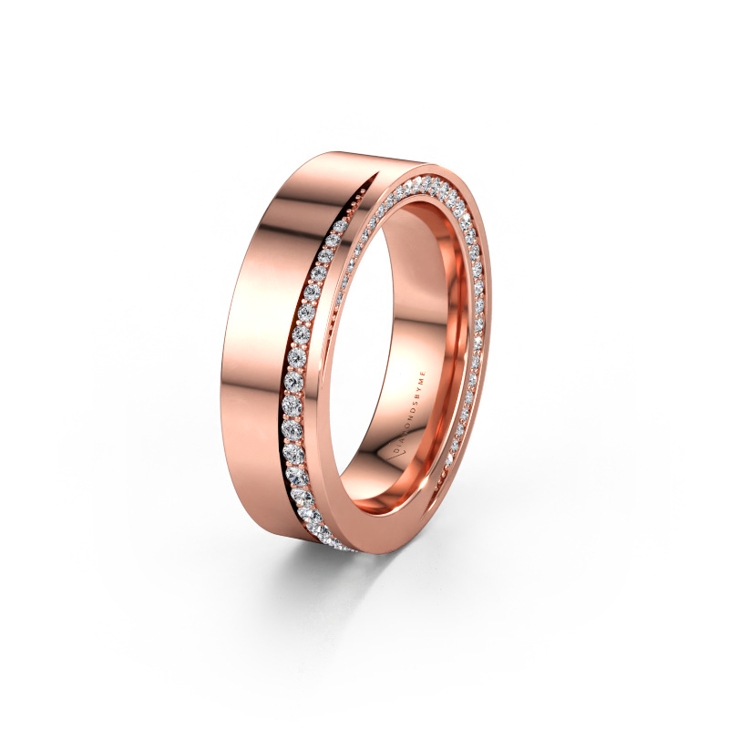 Immagine di Fede nuziale WH1002L15DP 585 oro rosa ±6 x 2,3 mm Zirconia cubica
