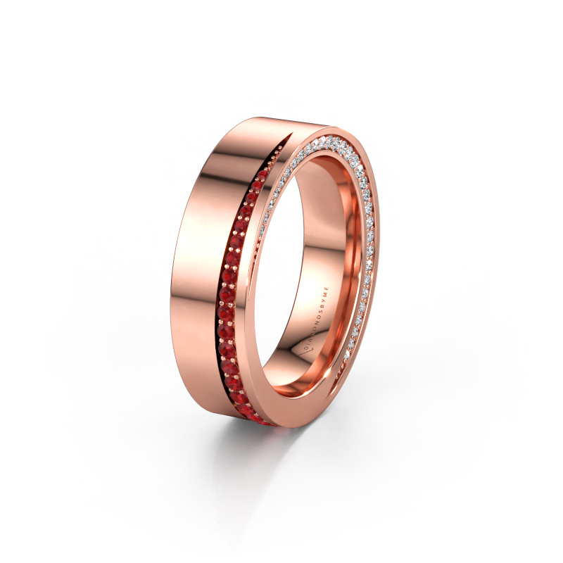 Bild av Vigselring WH1002L15DP 585 roséguld ±6 x 2,3 mm Rubin