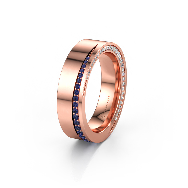 Bild av Vigselring WH1002L15DP 585 roséguld ±6 x 2,3 mm Safir