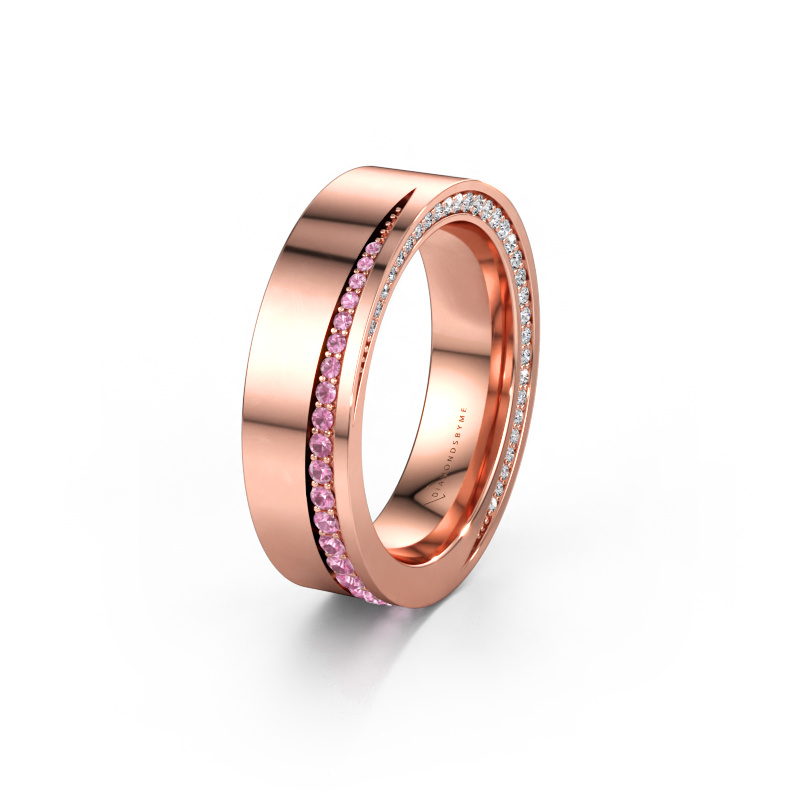 Immagine di Fede nuziale WH1002L15DP 585 oro rosa ±6 x 2,3 mm Zaffiro rosa