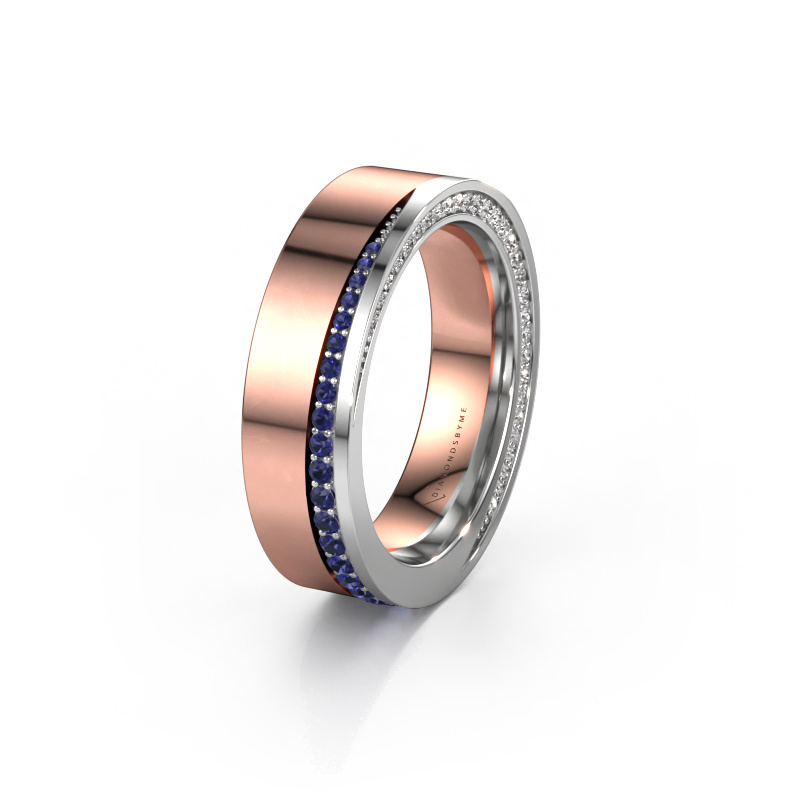 Image of Wedding ring WH1002L15DP 585 rose gold ±0.24x0.09in Sapphire