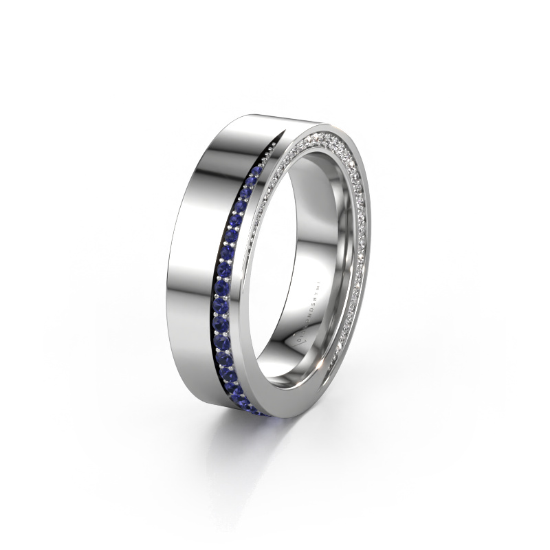 Image of Wedding ring WH1002L15DP 950 platinum ±0.24x0.09in Sapphire