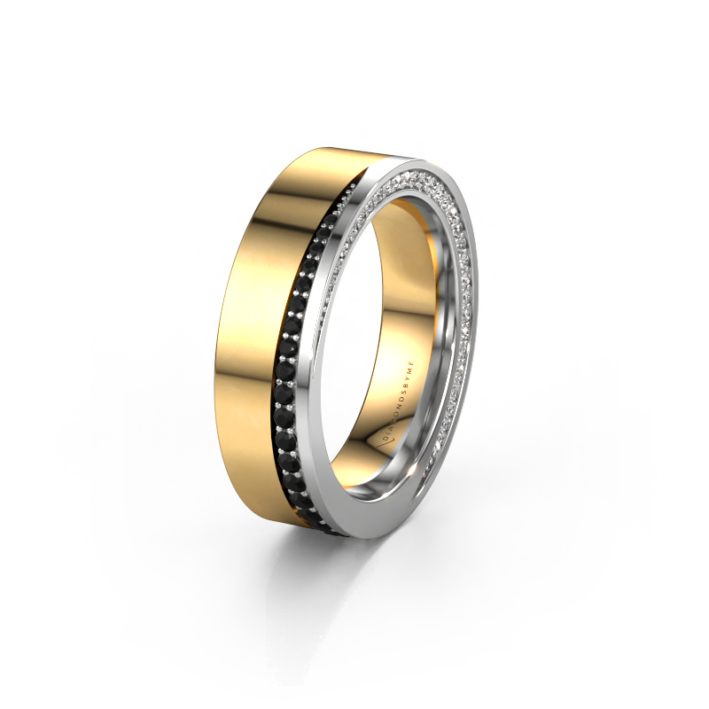 Bild von Ehering WH1002L15DP 585 Gold ±6x2.3 mm Schwarz Diamant