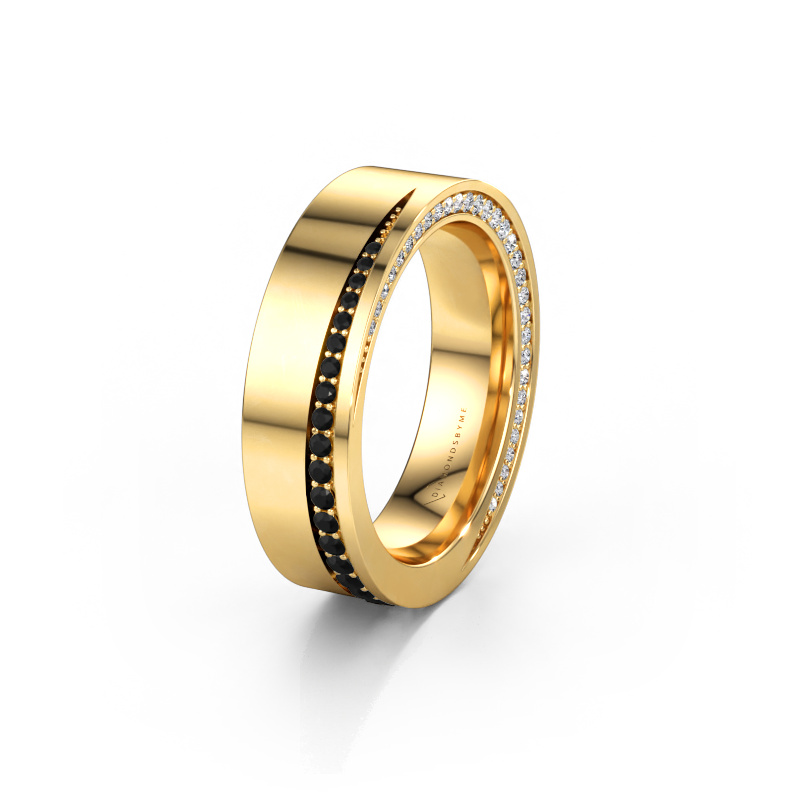 Immagine di Fede nuziale WH1002L15DP 585 oro ±6 x 2,3 mm Diamante nero