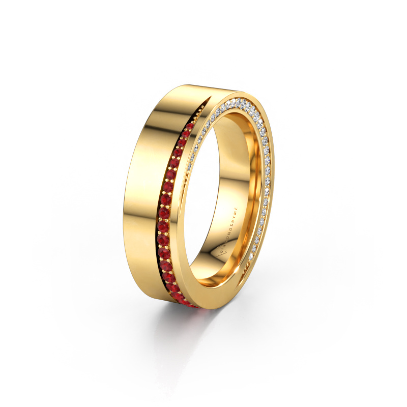 Immagine di Fede nuziale WH1002L15DP 585 oro ±6 x 2,3 mm Rubino