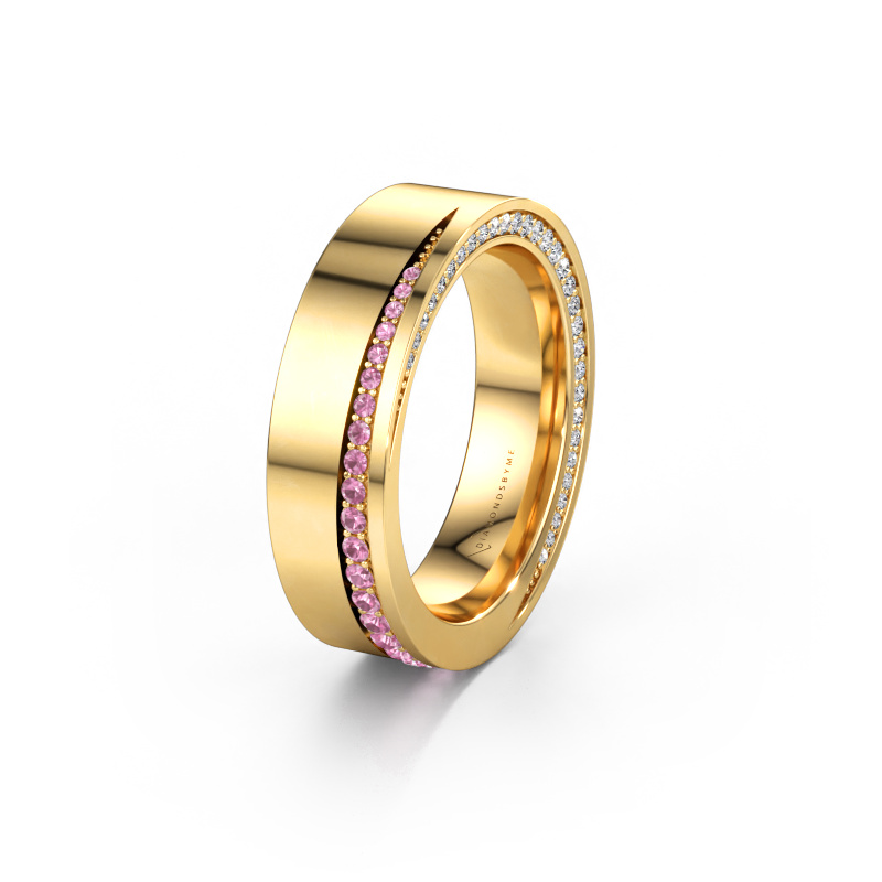 Immagine di Fede nuziale WH1002L15DP 585 oro ±6 x 2,3 mm Zaffiro rosa