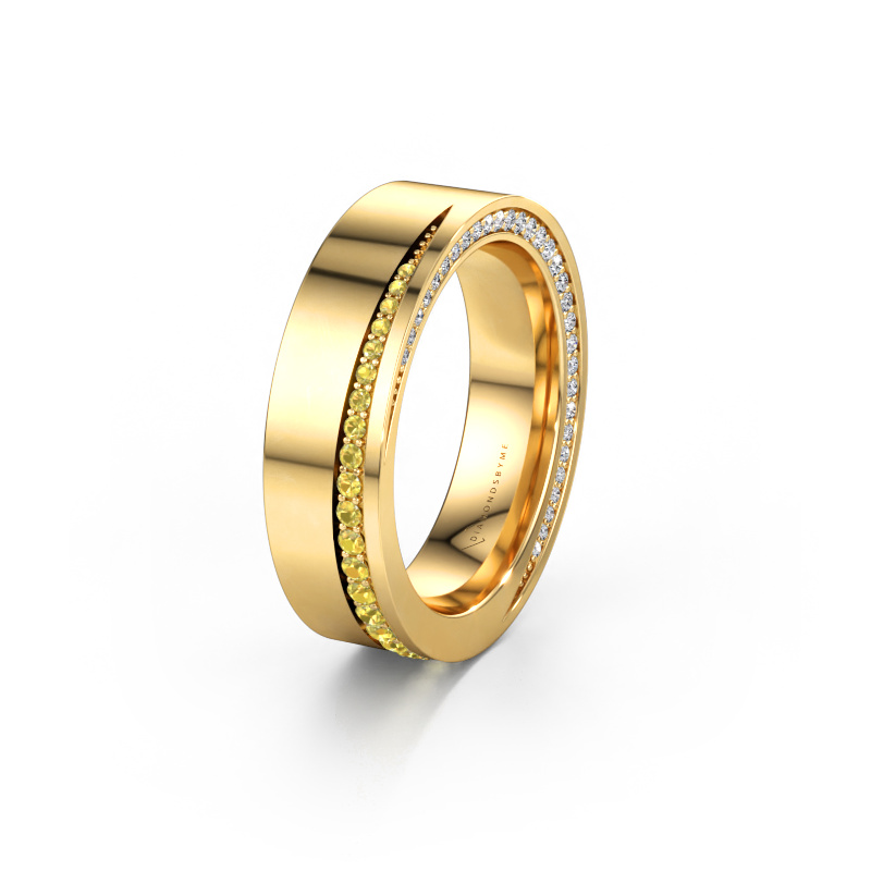 Immagine di Fede nuziale WH1002L15DP 585 oro ±6 x 2,3 mm Zaffiro giallo