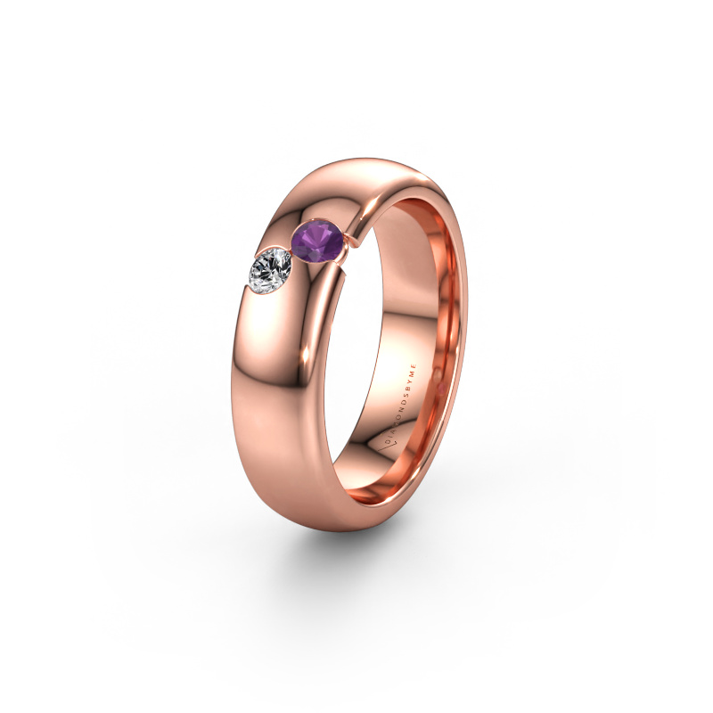 Immagine di Fede nuziale WH1003L26C 585 oro rosa ±6 x 2,2 mm Ametista