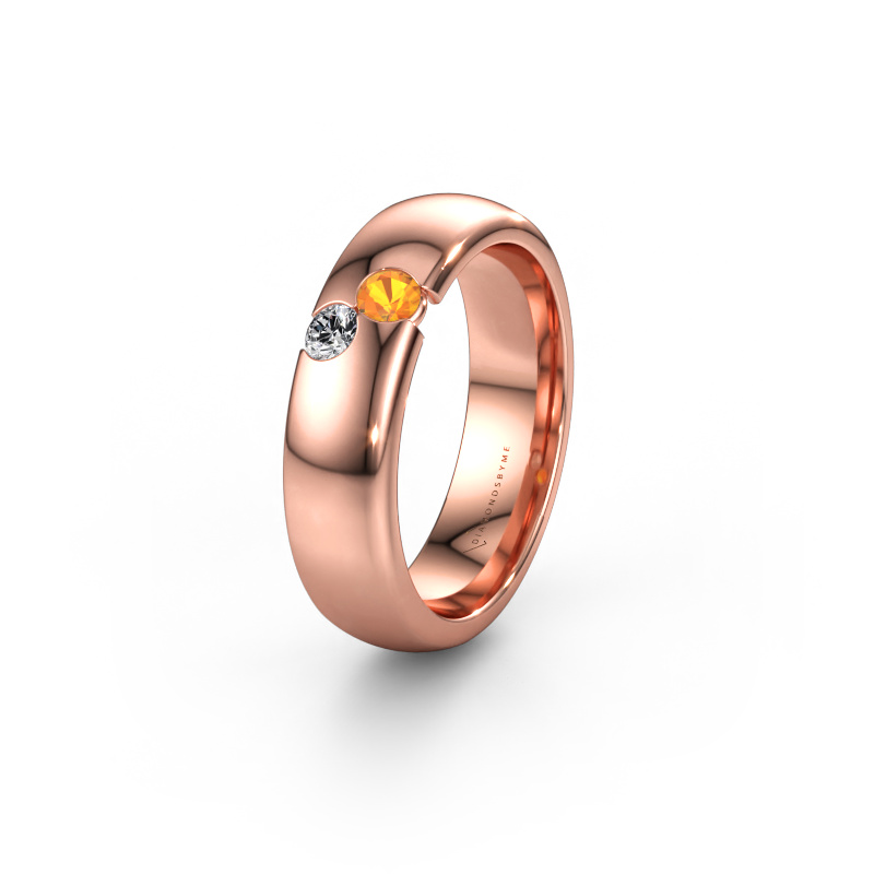 Bild av Vigselring WH1003L26C 585 roséguld ±6 x 2,2 mm Citrin