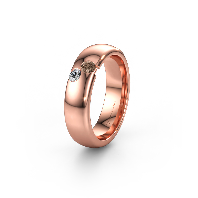 Immagine di Fede nuziale WH1003L26C 585 oro rosa ±6 x 2,2 mm Diamante marrone