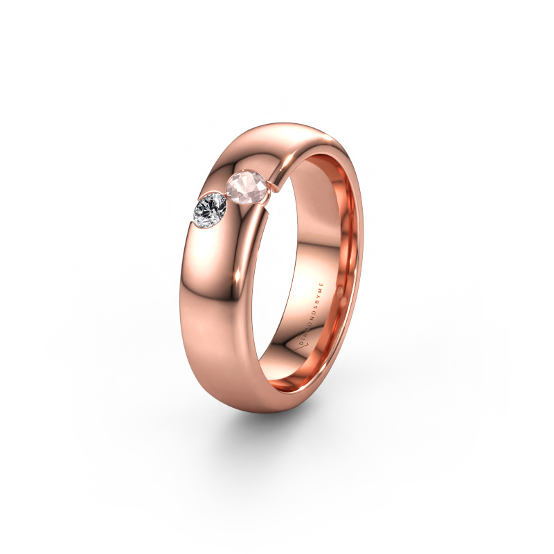 Bild av Vigselring WH1003L26C 585 roséguld ±6 x 2,2 mm Champagnefärgad morganit