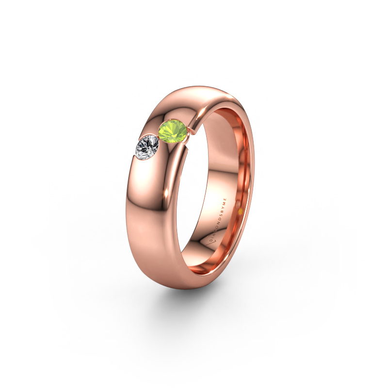 Immagine di Fede nuziale WH1003L26C 585 oro rosa ±6 x 2,2 mm Peridoto