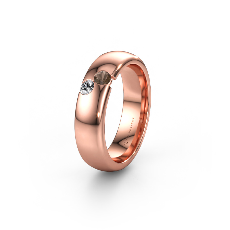 Immagine di Fede nuziale WH1003L26C 585 oro rosa ±6 x 2,2 mm Quarzo fumé