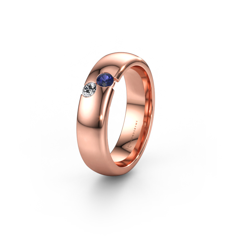 Bild av Vigselring WH1003L26C 585 roséguld ±6 x 2,2 mm Safir