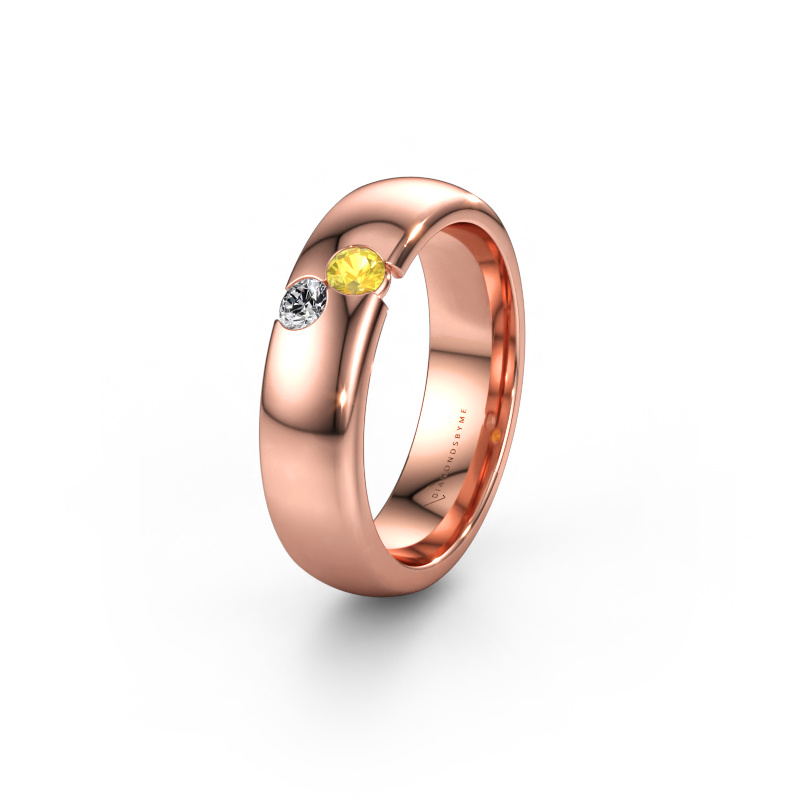 Bild av Vigselring WH1003L26C 585 roséguld ±6 x 2,2 mm Gul safir