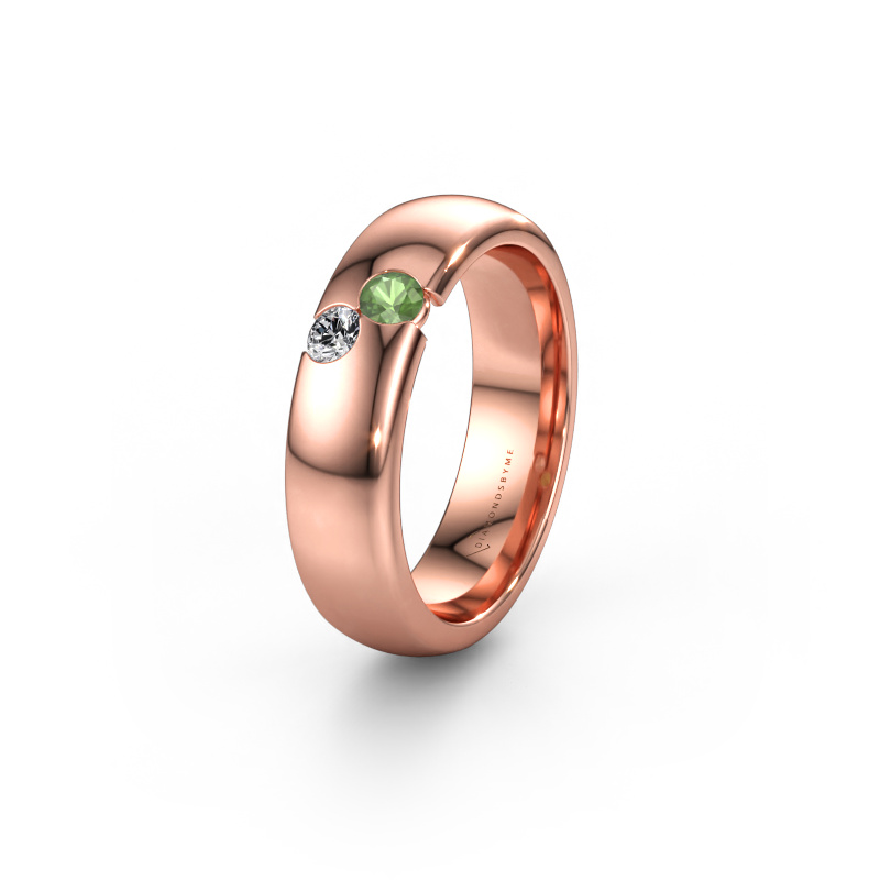 Immagine di Fede nuziale WH1003L26C 585 oro rosa ±6 x 2,2 mm Tormalina verde