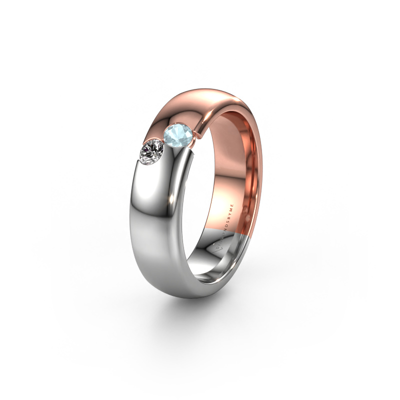 Bild von Ehering WH1003L26C 585 Roségold ±6x2.2 mm Aquamarin