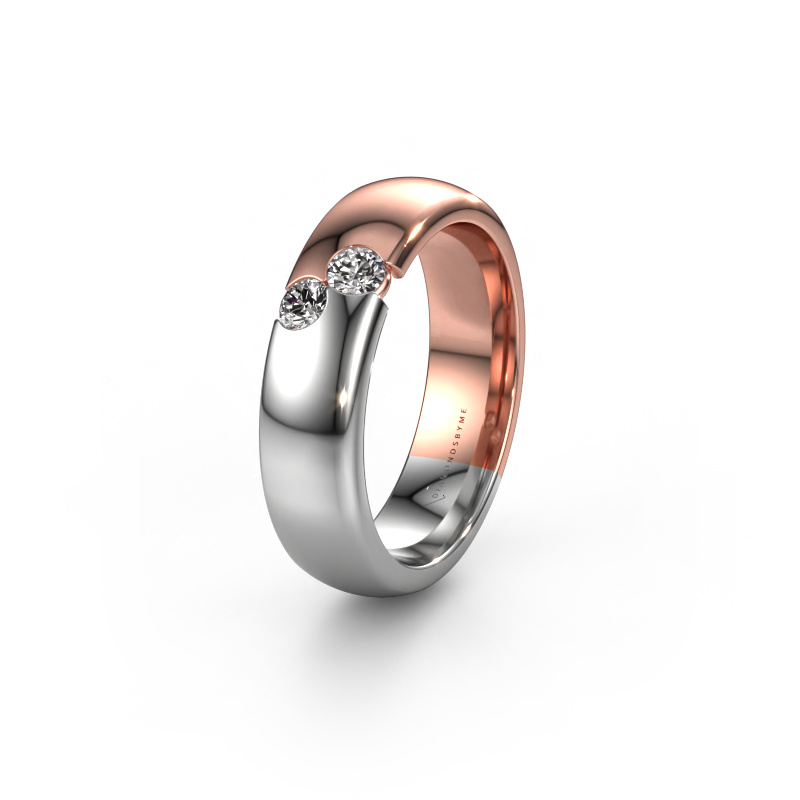 Image of Wedding ring WH1003L26C 585 rose gold ±0.24x0.09in Lab grown diamond