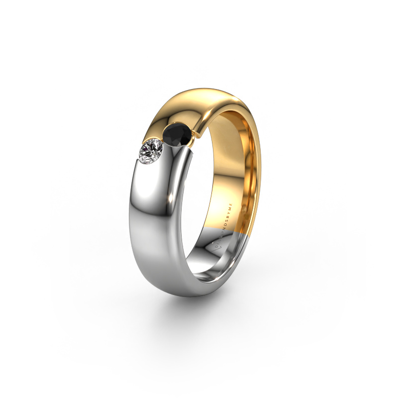 Afbeelding van Trouwring WH1003L26C 585 goud ±6x2.2 mm Zwarte diamant