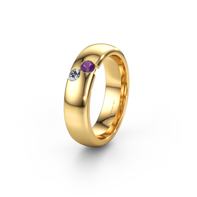 Bild av Vigselring WH1003L26C 585 gult guld ±6 x 2,2 mm Ametist