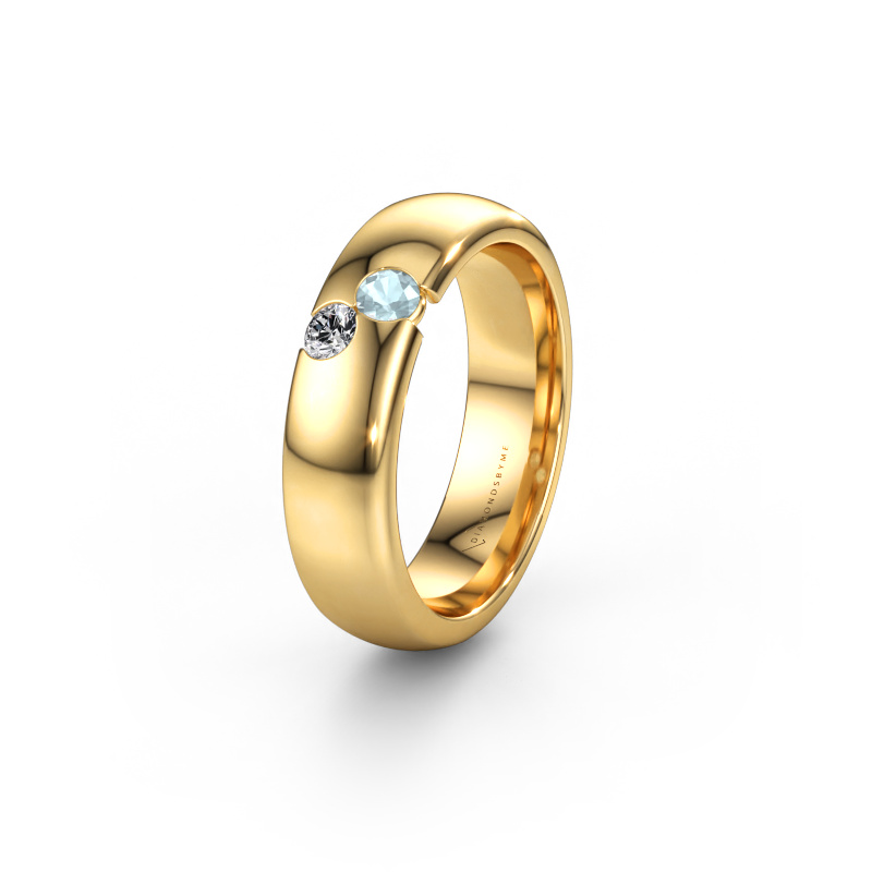 Immagine di Fede nuziale WH1003L26C 585 oro ±6 x 2,2 mm Acquamarina