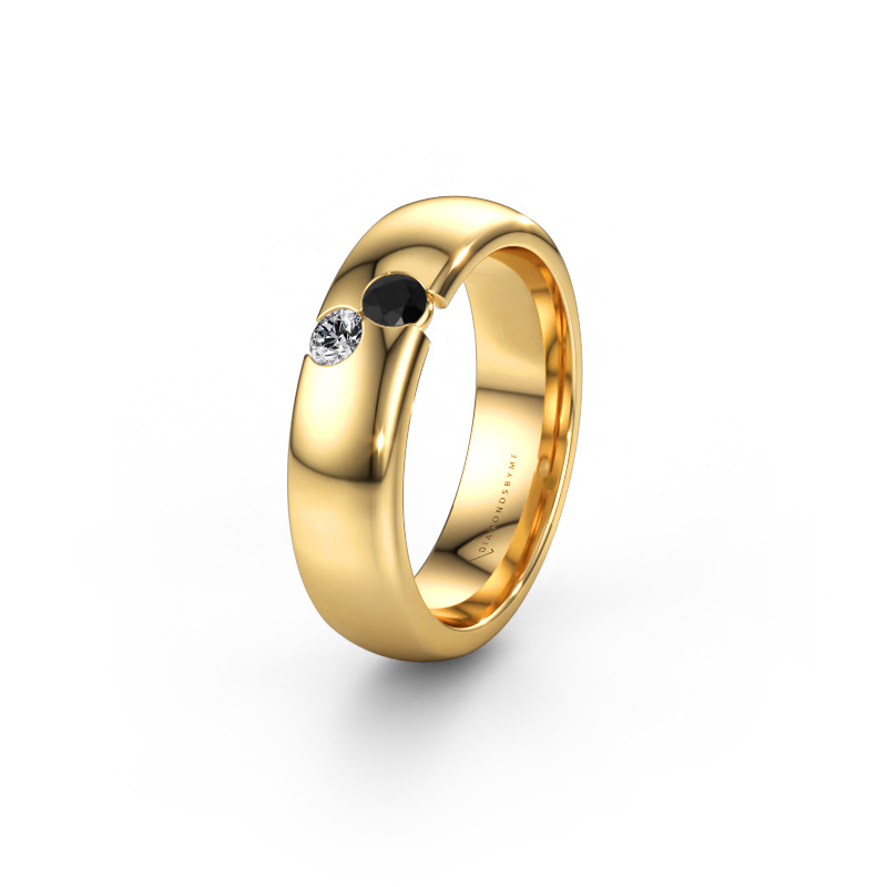 Bild av Vigselring WH1003L26C 585 gult guld ±6 x 2,2 mm Svart diamant