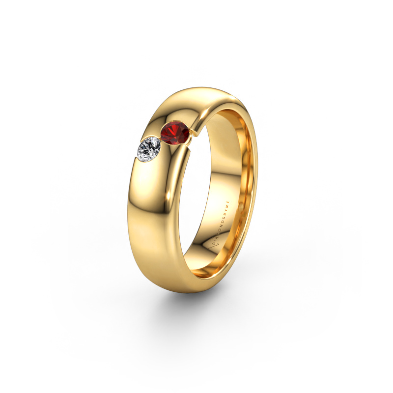Immagine di Fede nuziale WH1003L26C 585 oro ±6 x 2,2 mm Granato
