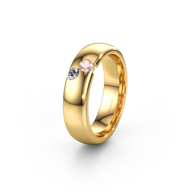 Bild av Vigselring WH1003L26C 585 gult guld ±6 x 2,2 mm Champagnefärgad morganit