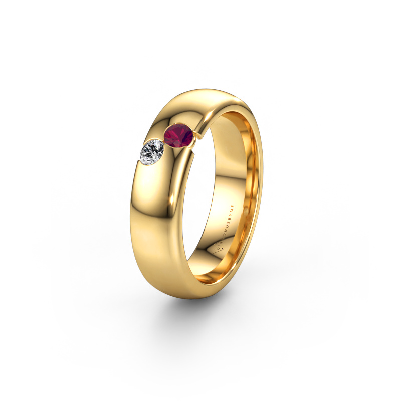 Bild av Vigselring WH1003L26C 585 gult guld ±6 x 2,2 mm Rodolit