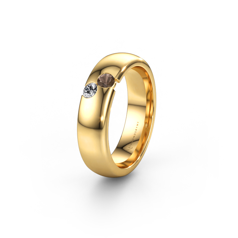 Immagine di Fede nuziale WH1003L26C 585 oro ±6 x 2,2 mm Quarzo fumé
