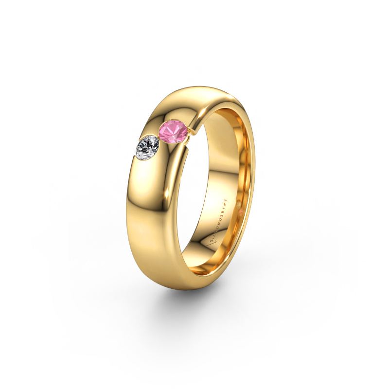 Bild av Vigselring WH1003L26C 585 gult guld ±6 x 2,2 mm Rosa safir