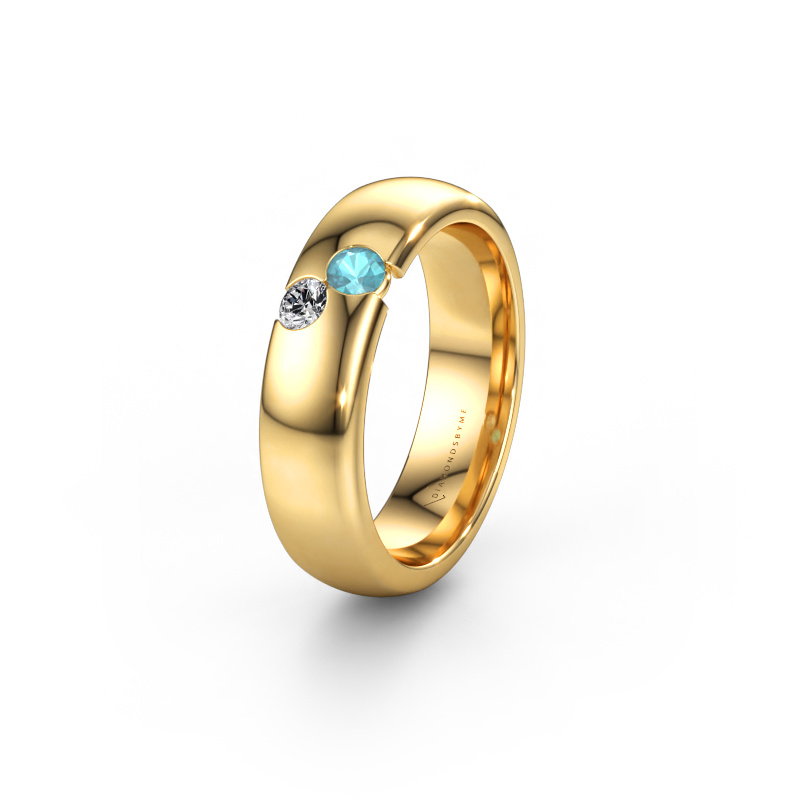 Immagine di Fede nuziale WH1003L26C 585 oro ±6 x 2,2 mm Topazio blu