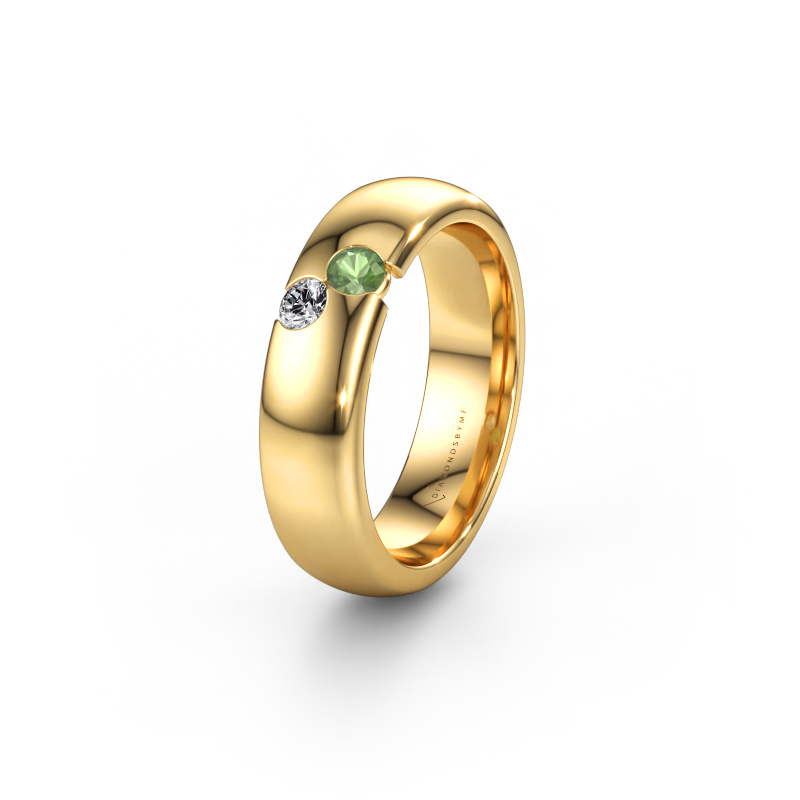Immagine di Fede nuziale WH1003L26C 585 oro ±6 x 2,2 mm Tormalina verde