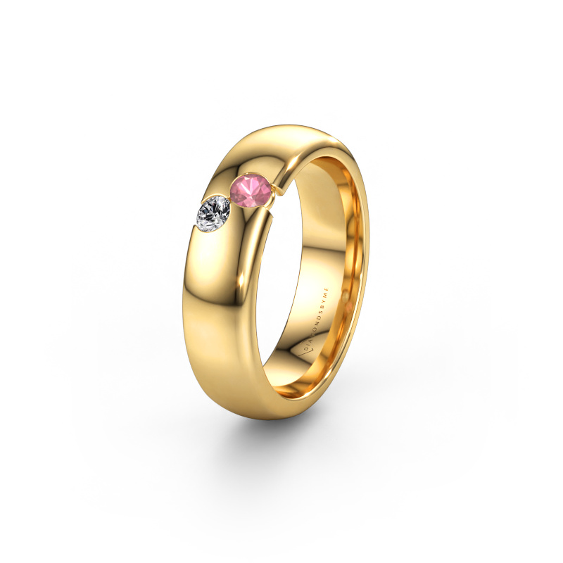 Bild av Vigselring WH1003L26C 585 gult guld ±6 x 2,2 mm Rosa turmalin
