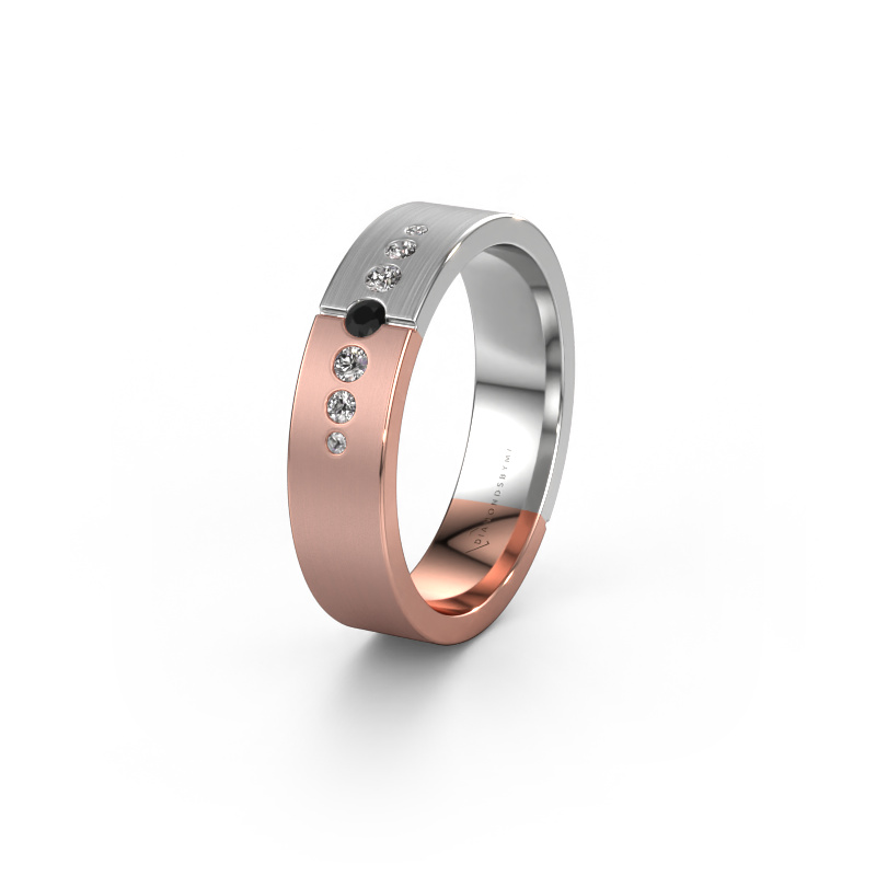 Image of Wedding ring WH1101L15SAM 585 rose gold ±0.20x0.07 in Black diamond