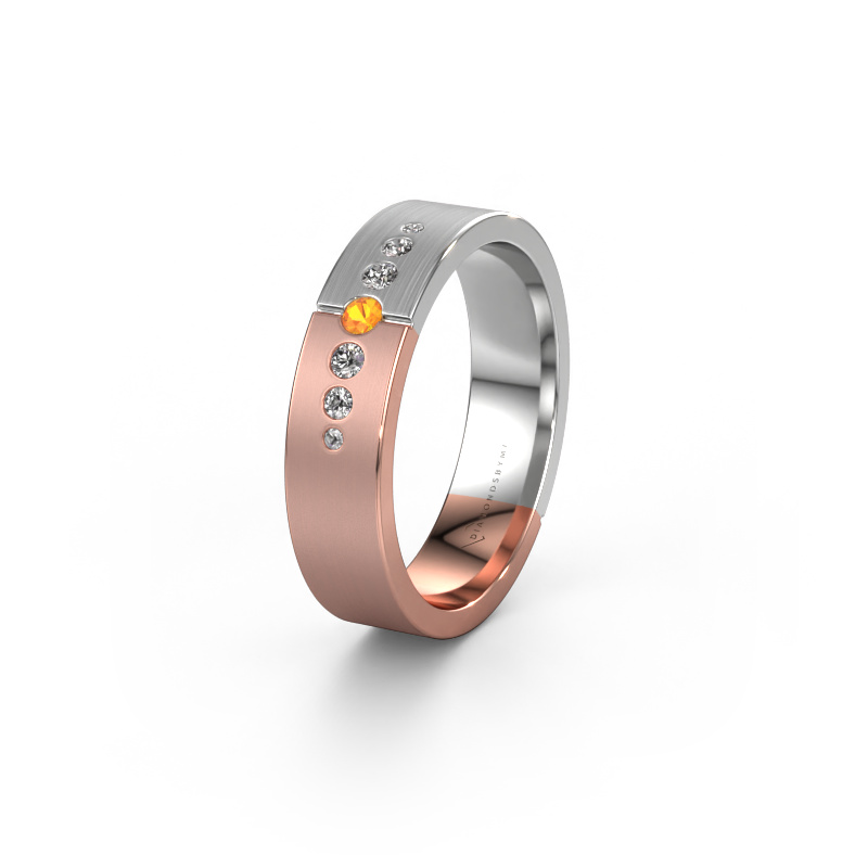 Image of Wedding ring WH1101L15SAM 585 rose gold ±0.20x0.07 in Citrin