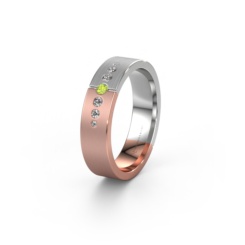 Image of Wedding ring WH1101L15SAM 585 rose gold ±0.20x0.07 in Peridot