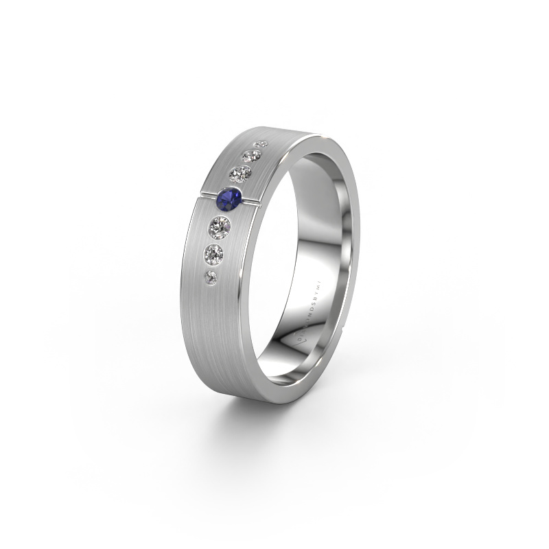 Image of Wedding ring WH1101L15SAM 585 white gold ±5x1.7 mm Sapphire