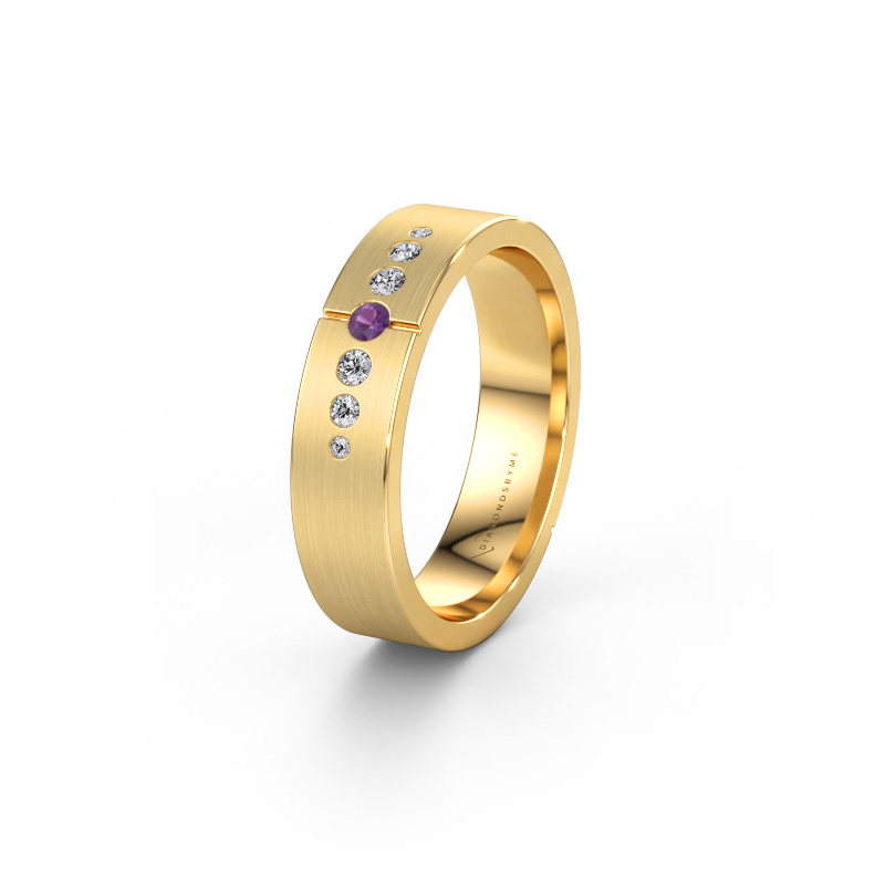 Bild av Vigselring WH1101L15SAM 585 gult guld ±5 x 1,7 mm Ametist