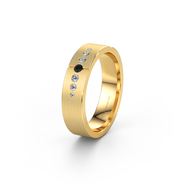 Immagine di Fede nuziale WH1101L15SAM 585 oro ±5 x 1,7 mm Diamante nero