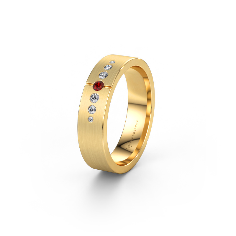 Bild av Vigselring WH1101L15SAM 585 gult guld ±5 x 1,7 mm Granat