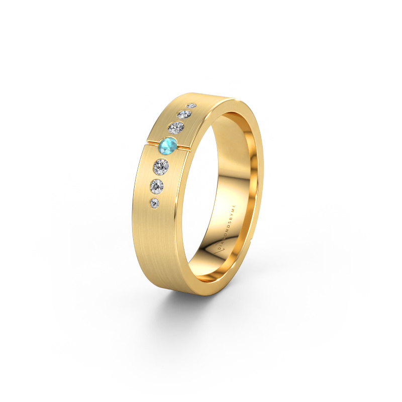 Immagine di Fede nuziale WH1101L15SAM 585 oro ±5 x 1,7 mm Topazio blu