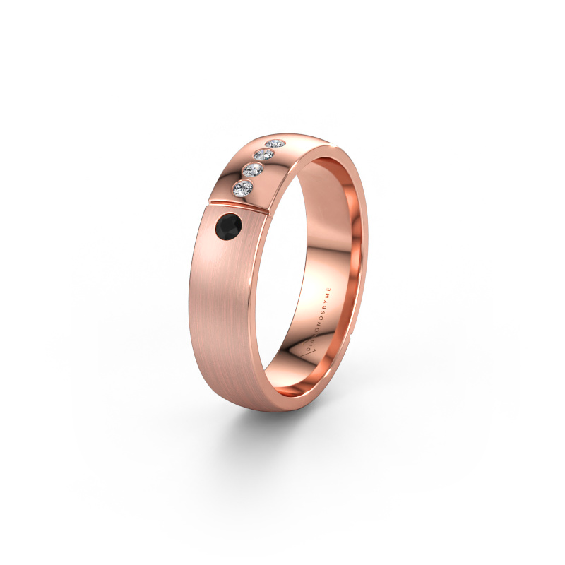 Bild av Vigselring WH1101L25SAMP 585 roséguld ±5 x 1,7 mm Svart diamant