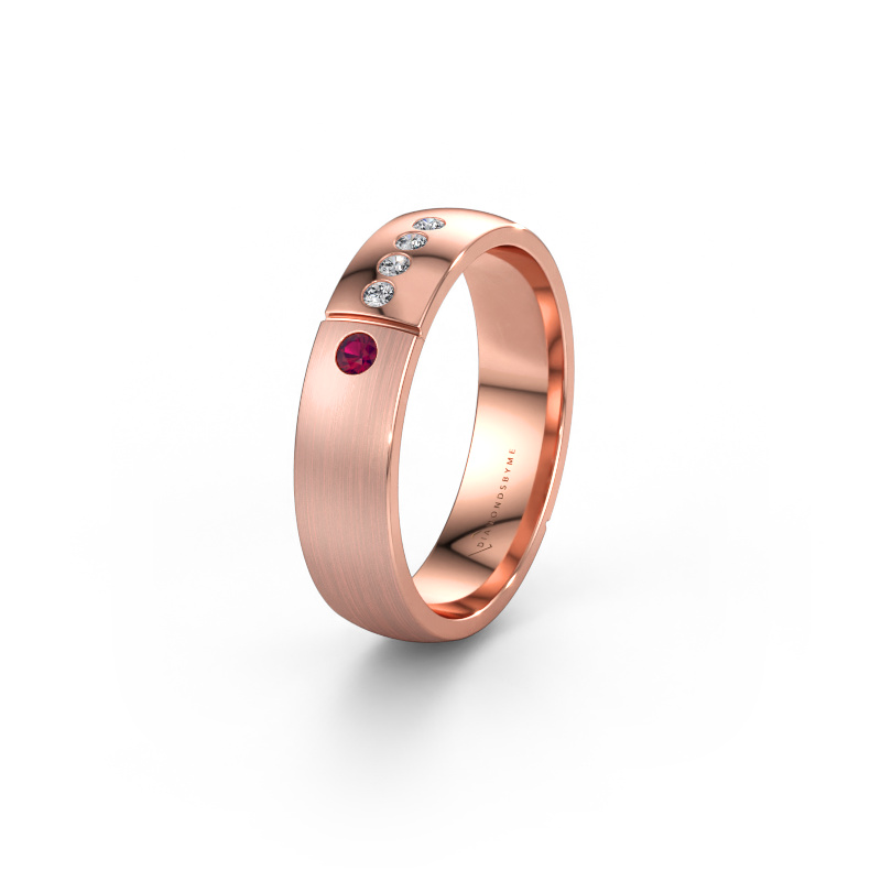 Bild av Vigselring WH1101L25SAMP 585 roséguld ±5 x 1,7 mm Rodolit